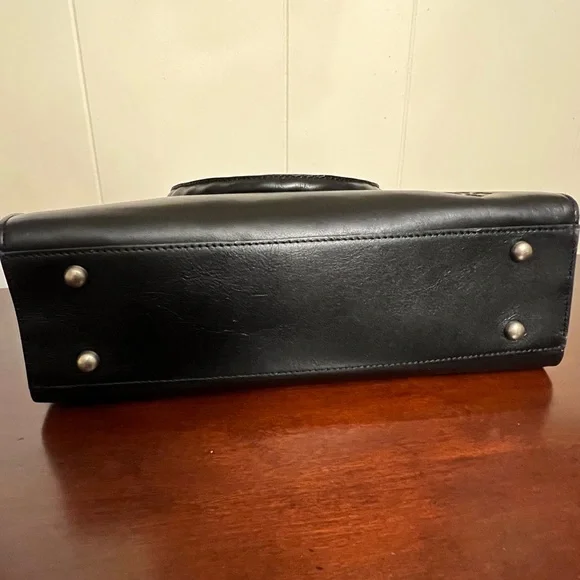 Patricia Nash Zancona Tote black leather studded EUC - Picture 6 of 12